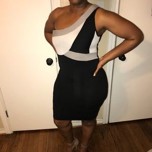 Arden B Asymmetrical Bandage Dress
